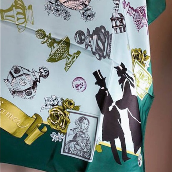 Beautiful Vintage Karl Lagerfeld Large Silk Scarf - Picture 6 of 8